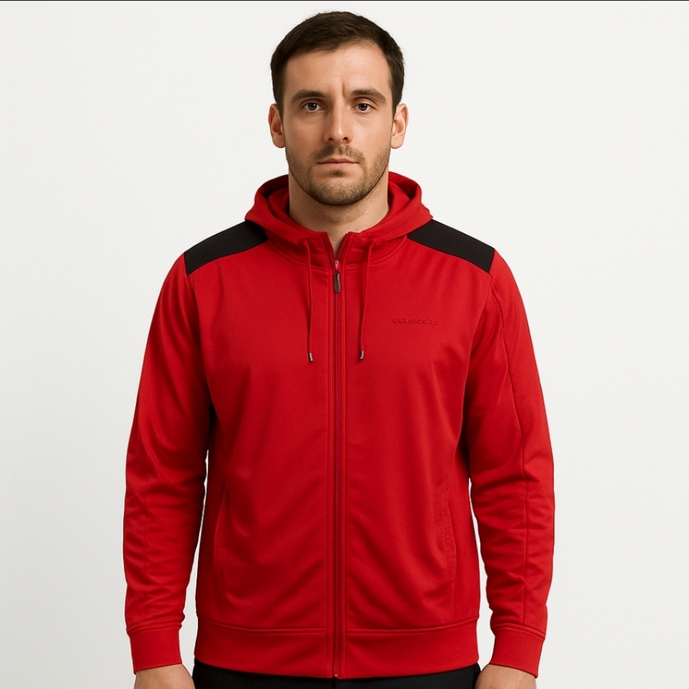 Reebok Red Full Zip Mens Hoodie Jacket Sz XL